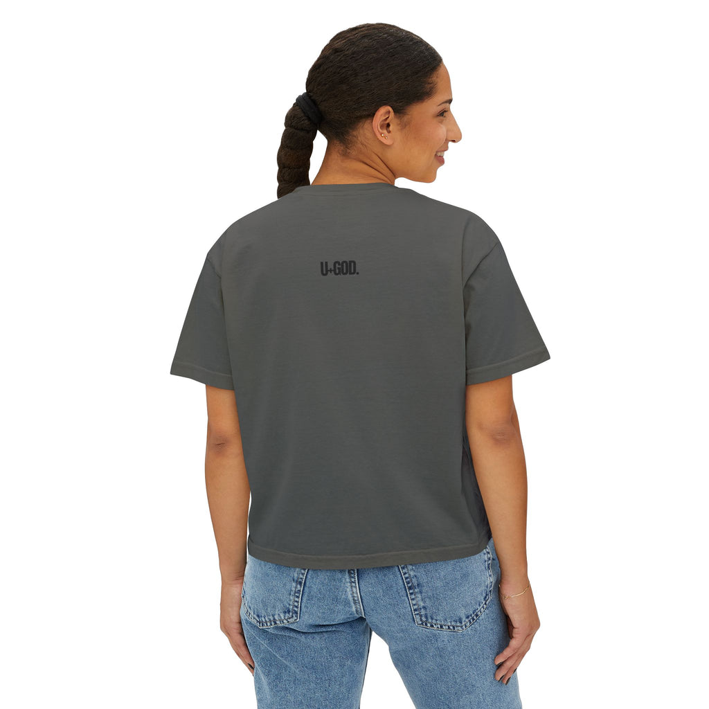 Rooted Boxy Tee — Minimalist Women's Crop Shirt