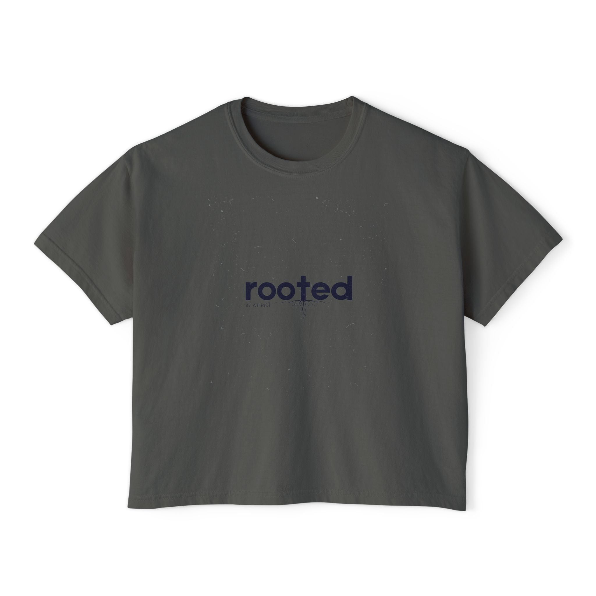 Rooted Boxy Tee — Minimalist Women's Crop Shirt