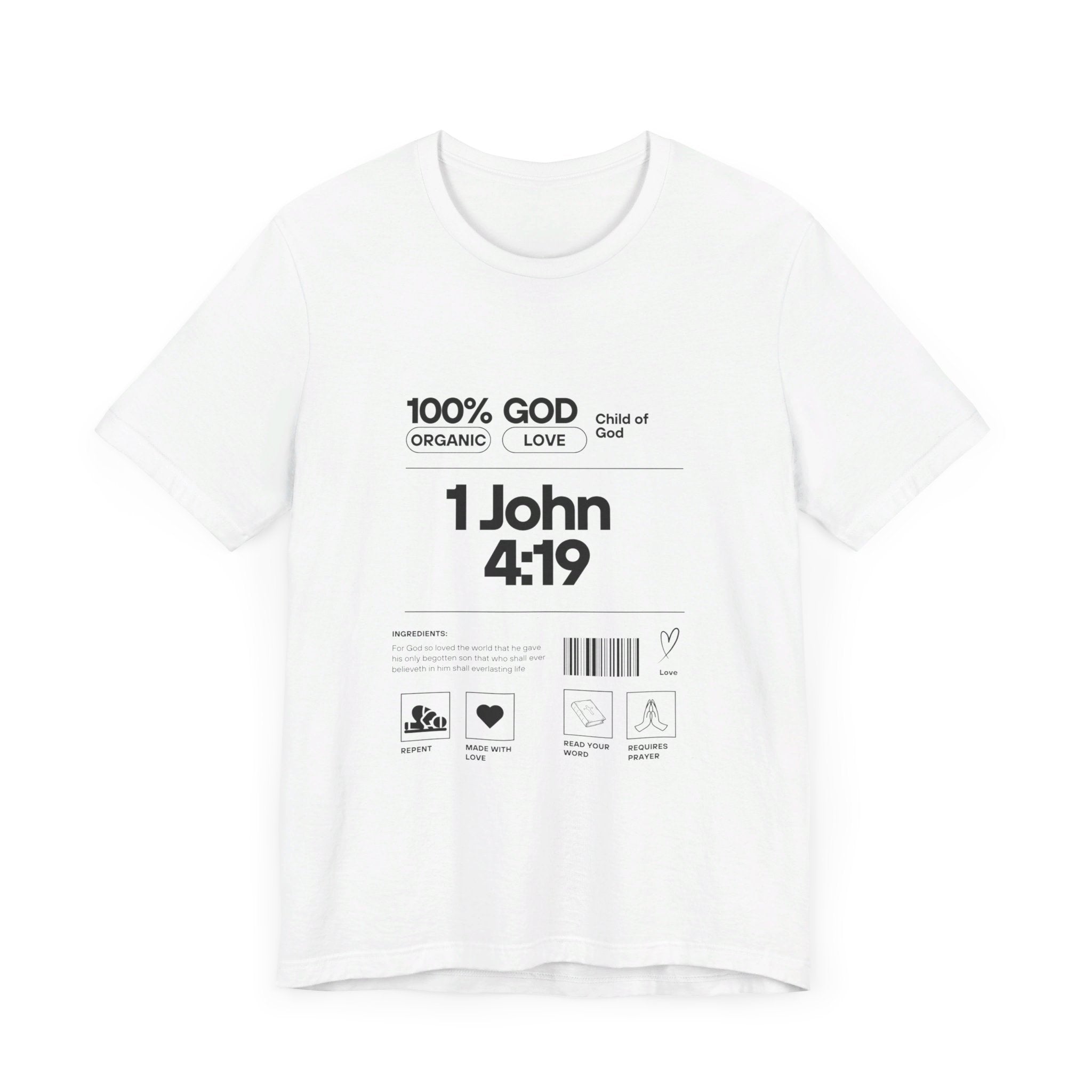 U+GOD Unisex Label Typography 'God is Love' T-Shirt: Sharing the Message of Love and Faith - U+GOD