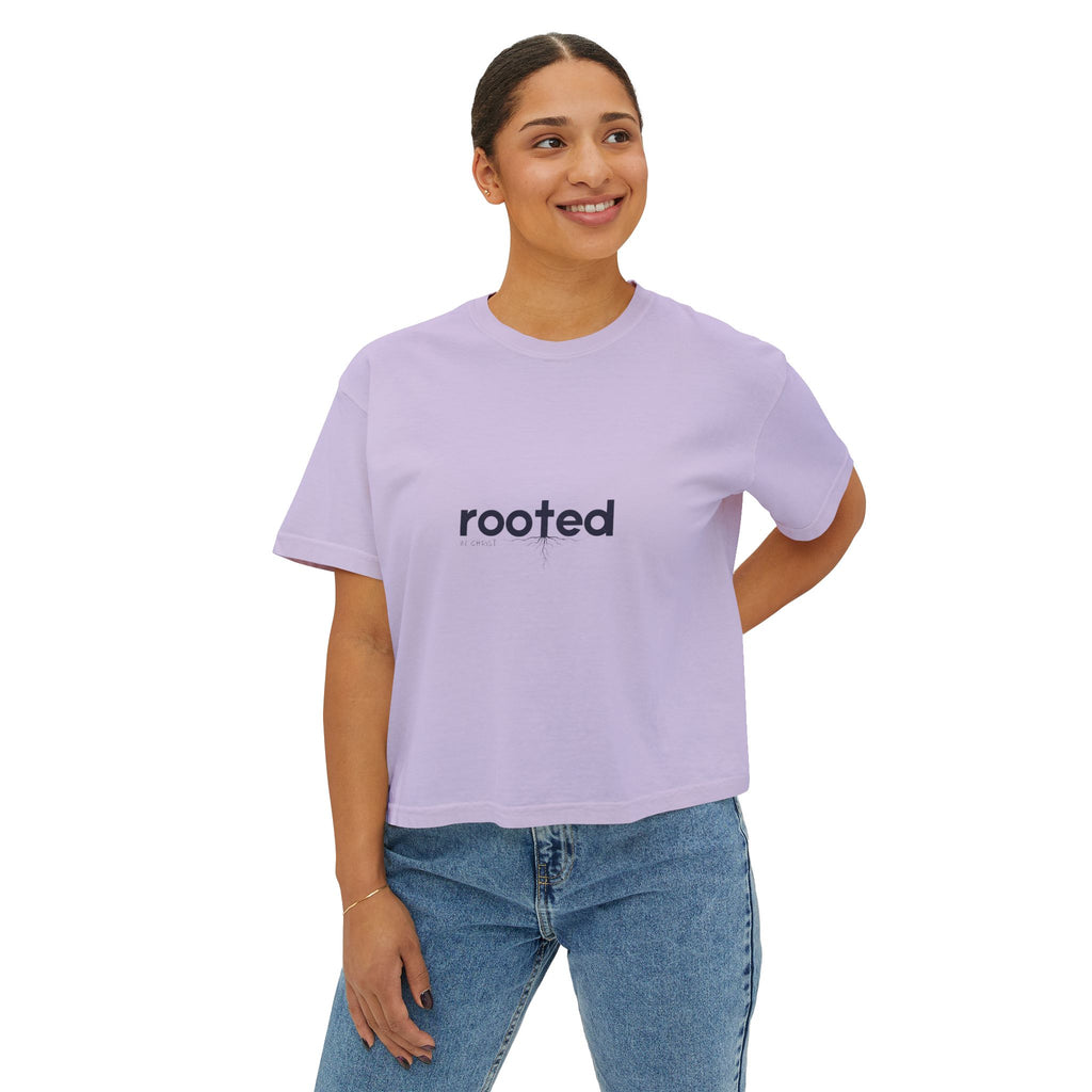 Rooted Boxy Tee — Minimalist Women's Crop Shirt