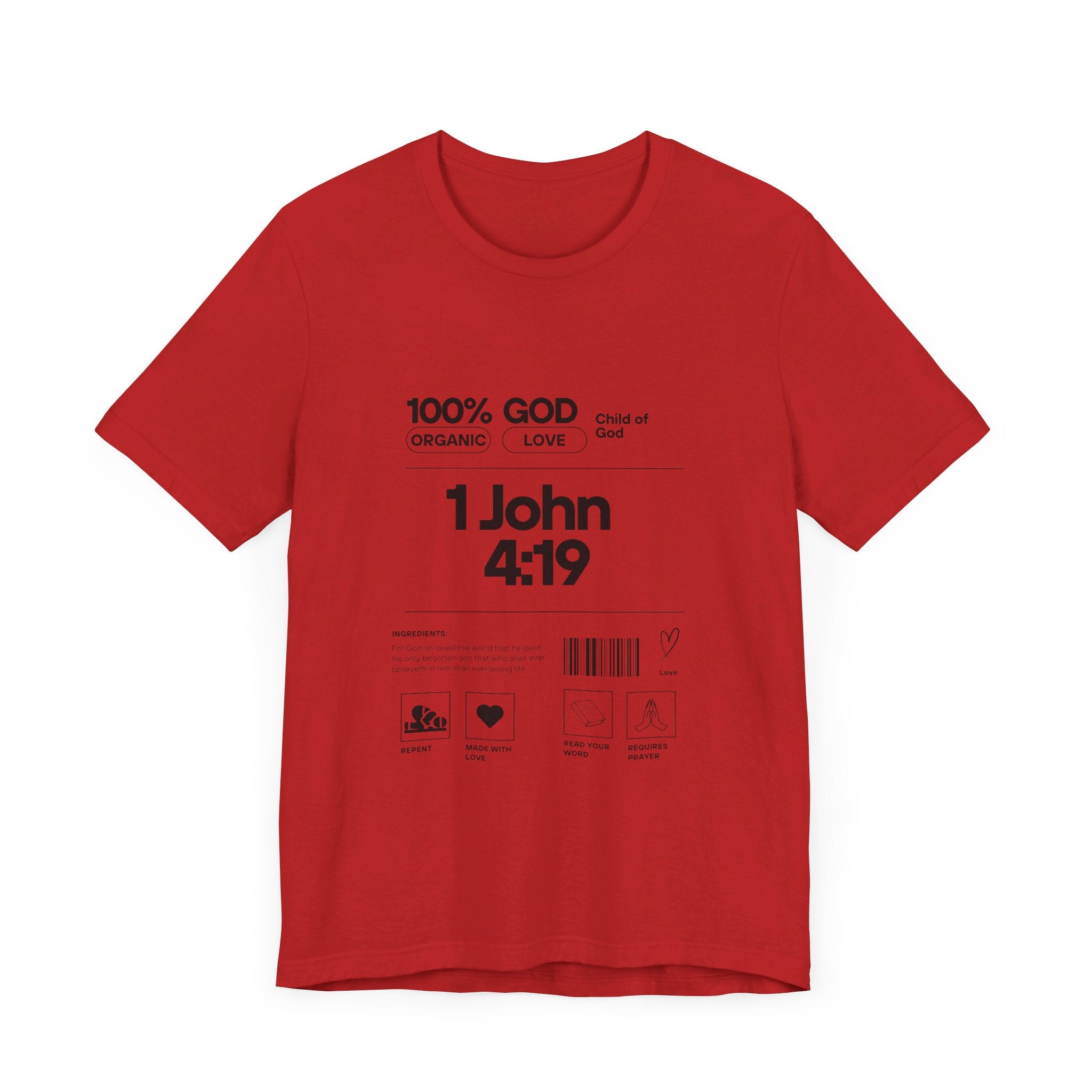U+GOD Unisex Label Typography 'God is Love' T-Shirt: Sharing the Message of Love and Faith - U+GOD