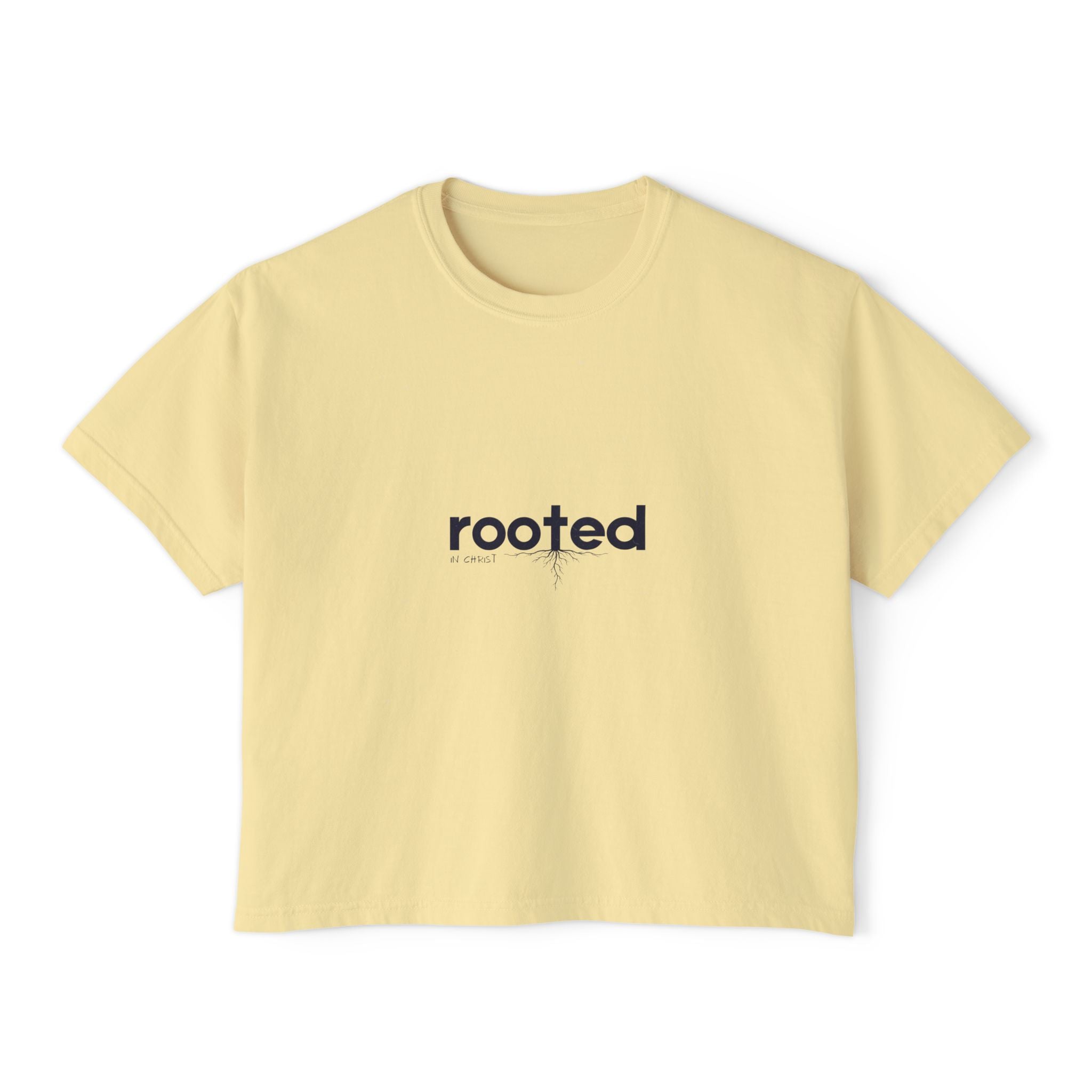 Rooted Boxy Tee — Minimalist Women's Crop Shirt