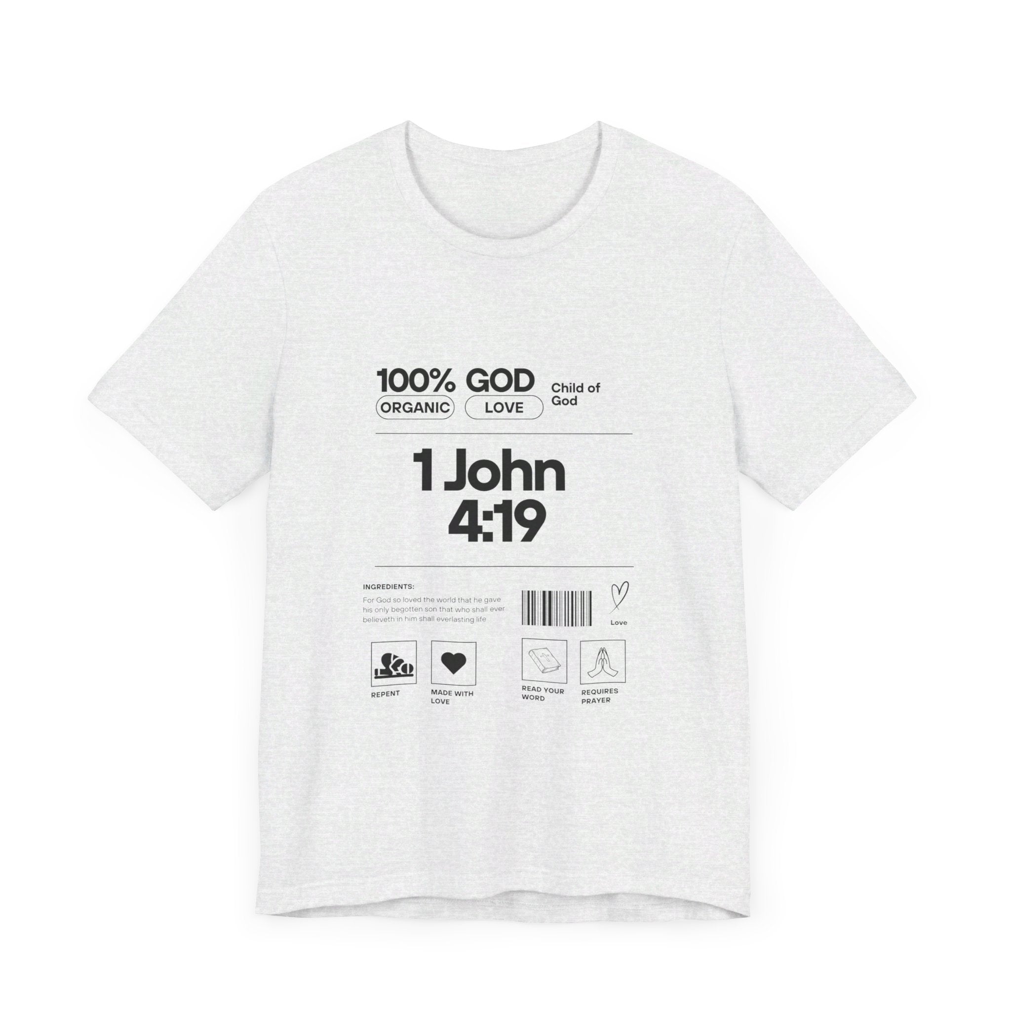 U+GOD Unisex Label Typography 'God is Love' T-Shirt: Sharing the Message of Love and Faith - U+GOD