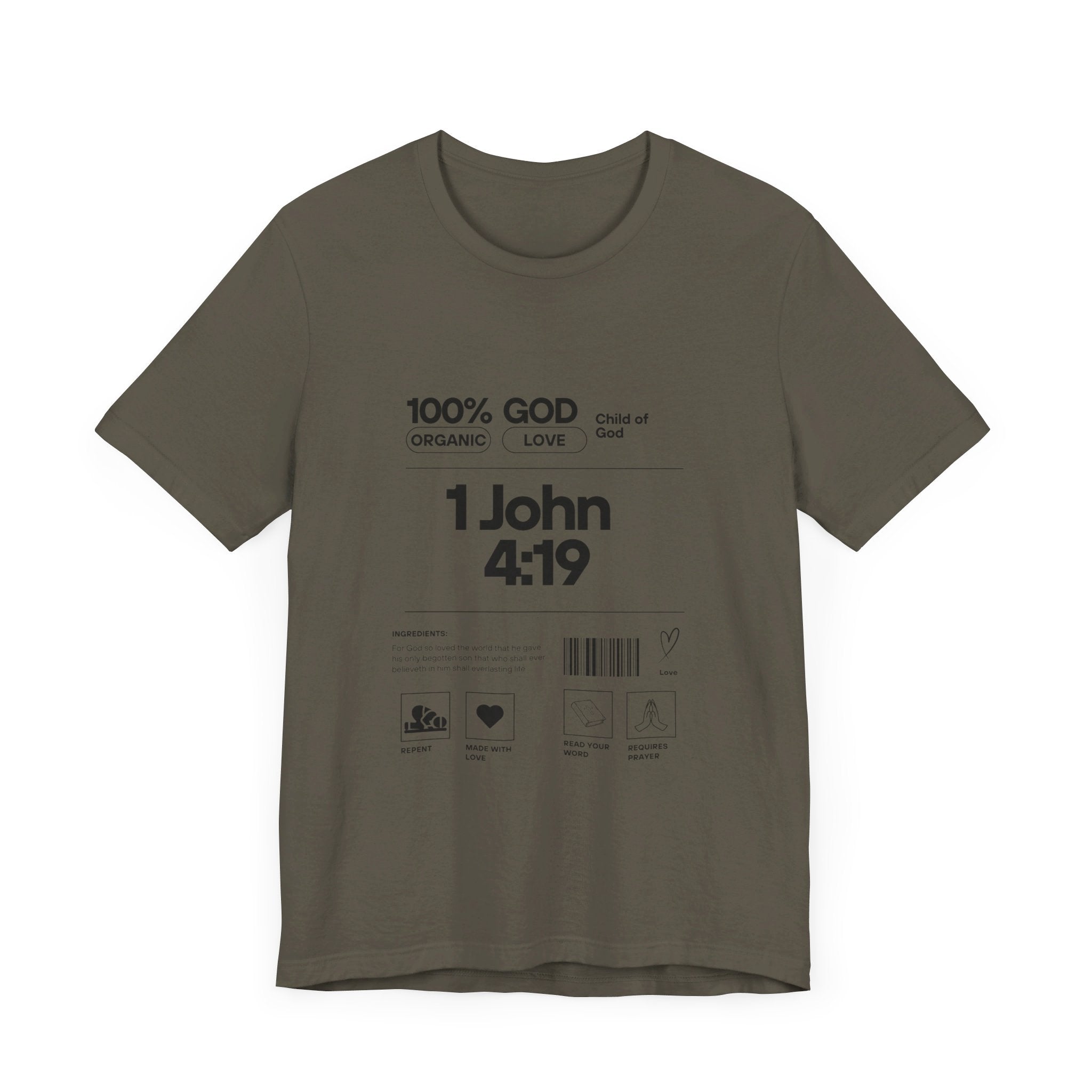 U+GOD Unisex Label Typography 'God is Love' T-Shirt: Sharing the Message of Love and Faith - U+GOD