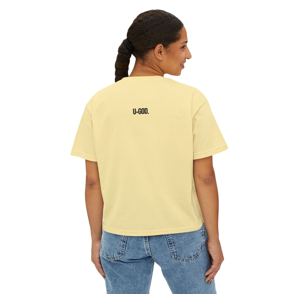 Rooted Boxy Tee — Minimalist Women's Crop Shirt