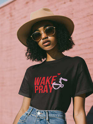 Spiritual Tee - Wake Pray Graphic Shirt - Unisex Jersey Short Sleeve