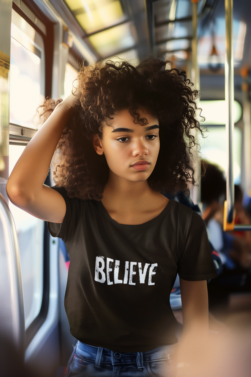 Black U+God Believe tee